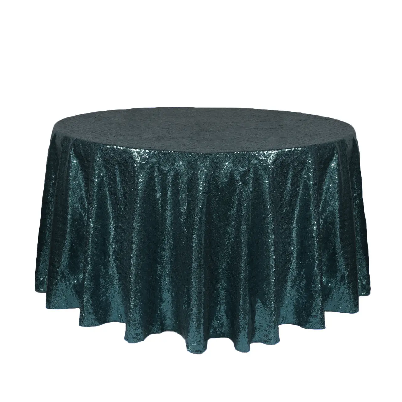 sequin round table dark green