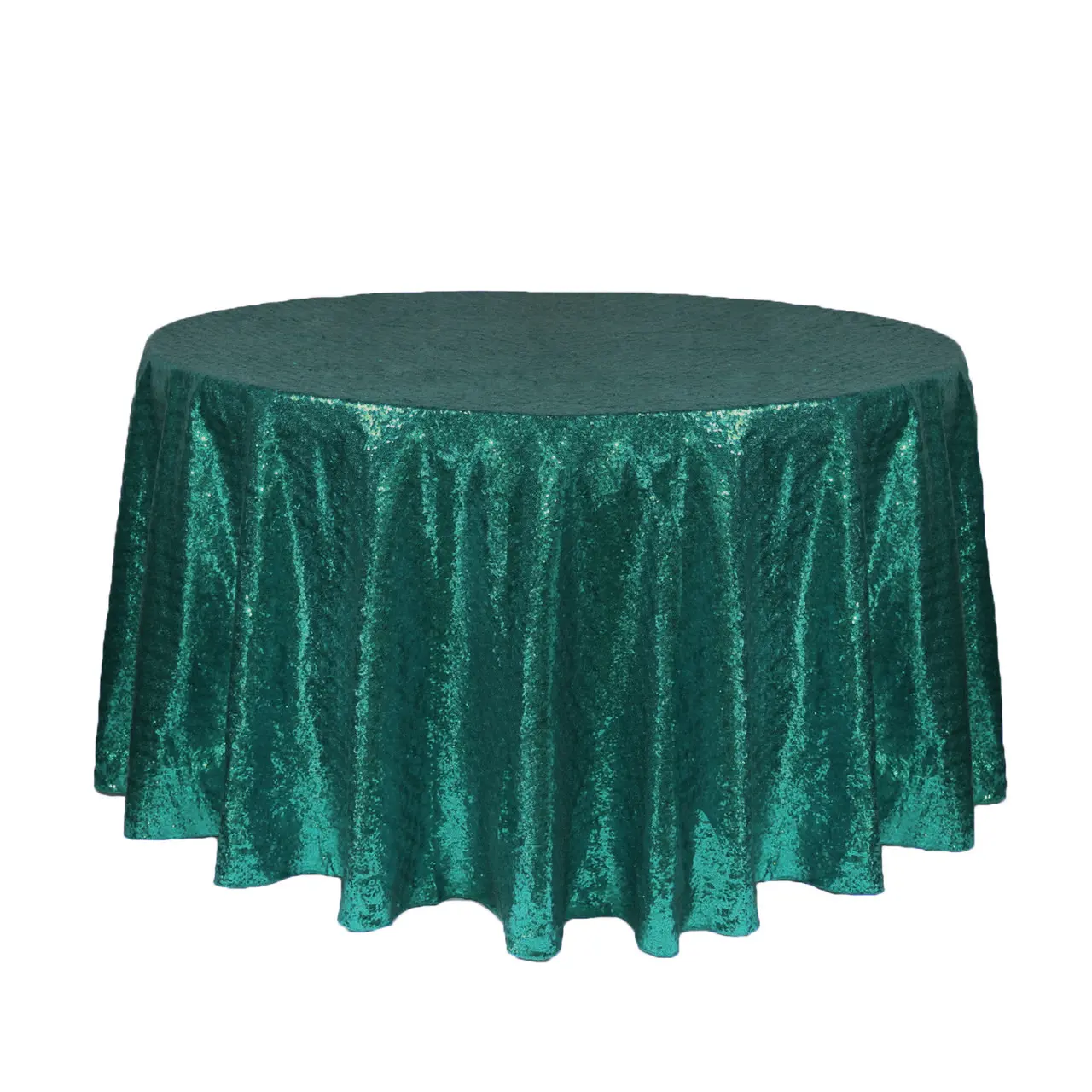 sequin round table green